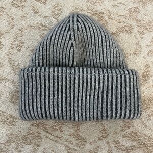 Anthropologie Gray Ribbed Knit Beanie